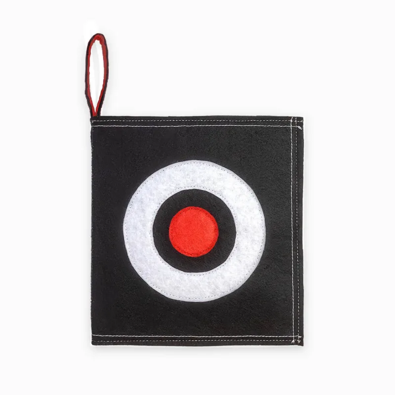 Geometrische Formen in Weiß, Schwarz und Rot